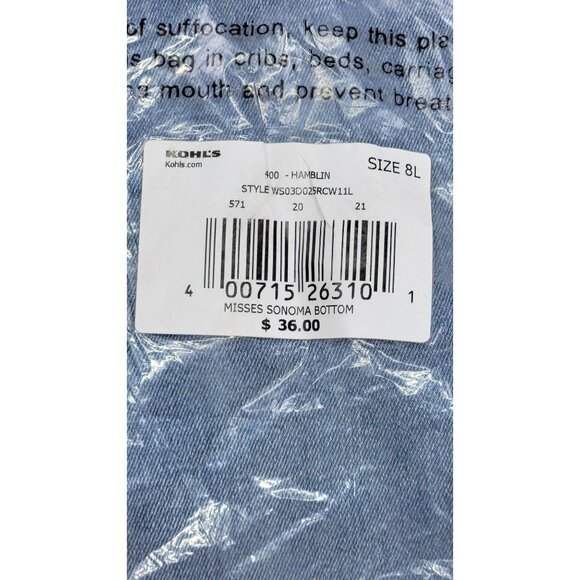 Sonoma Jeans Blue High Rise Curvy Straight Womens 8L New with Tags - Picture 7 of 8